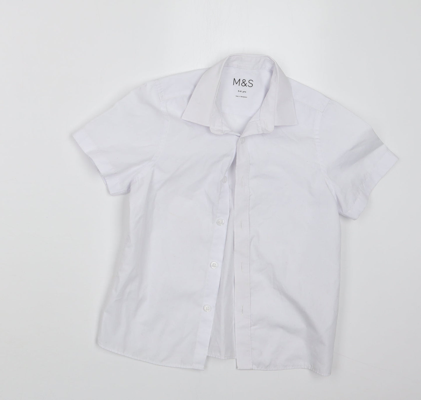 Marks and Spencer Boys White   Basic Button-Up Size 5-6 Years