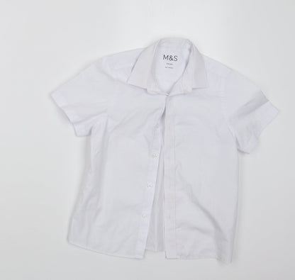 Marks and Spencer Boys White   Basic Button-Up Size 5-6 Years