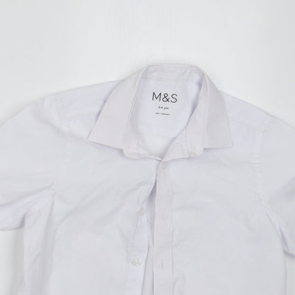 Marks and Spencer Boys White   Basic Button-Up Size 5-6 Years