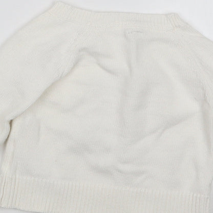 Gap Girls White  Knit Pullover Jumper Size 2 Years