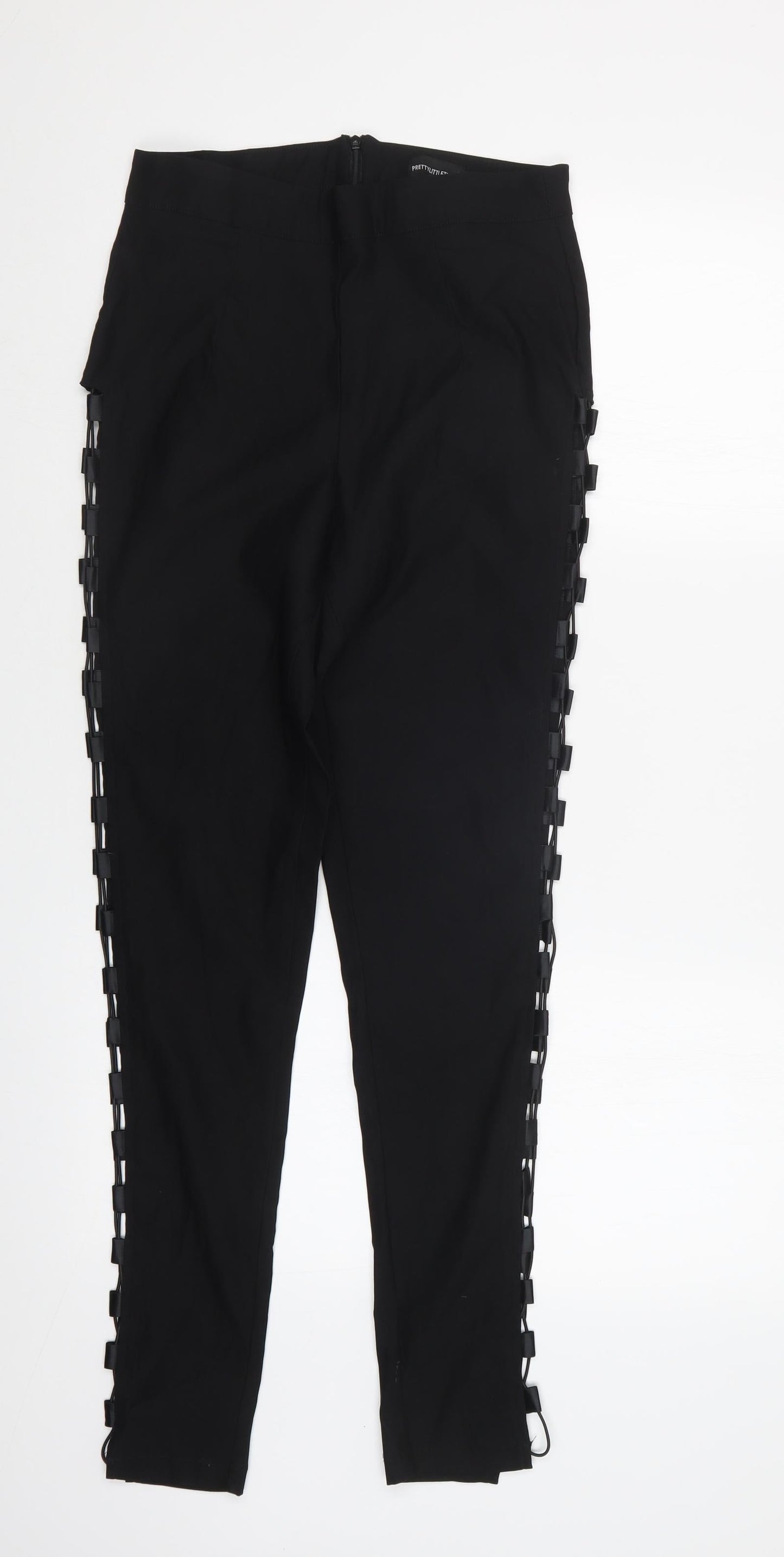 Womens UK Size 10 PRETTYLITTLETHING Regular Fit  Black Trousers