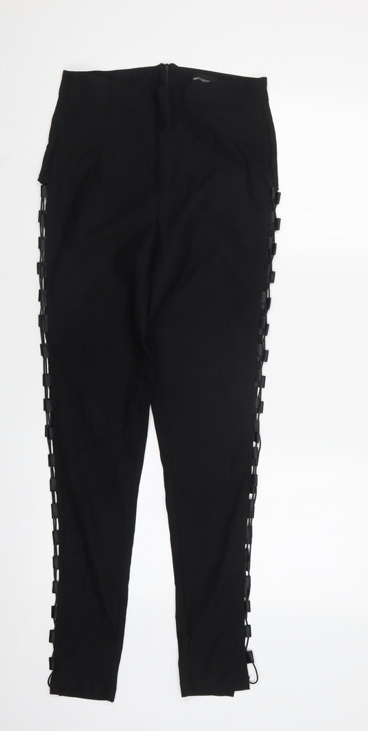 Womens UK Size 10 PRETTYLITTLETHING Regular Fit  Black Trousers