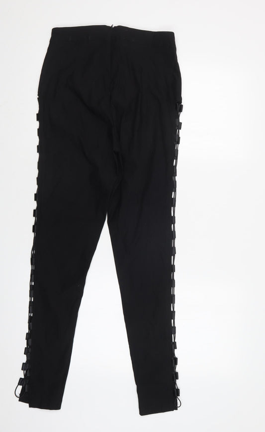 Womens UK Size 10 PRETTYLITTLETHING Regular Fit  Black Trousers