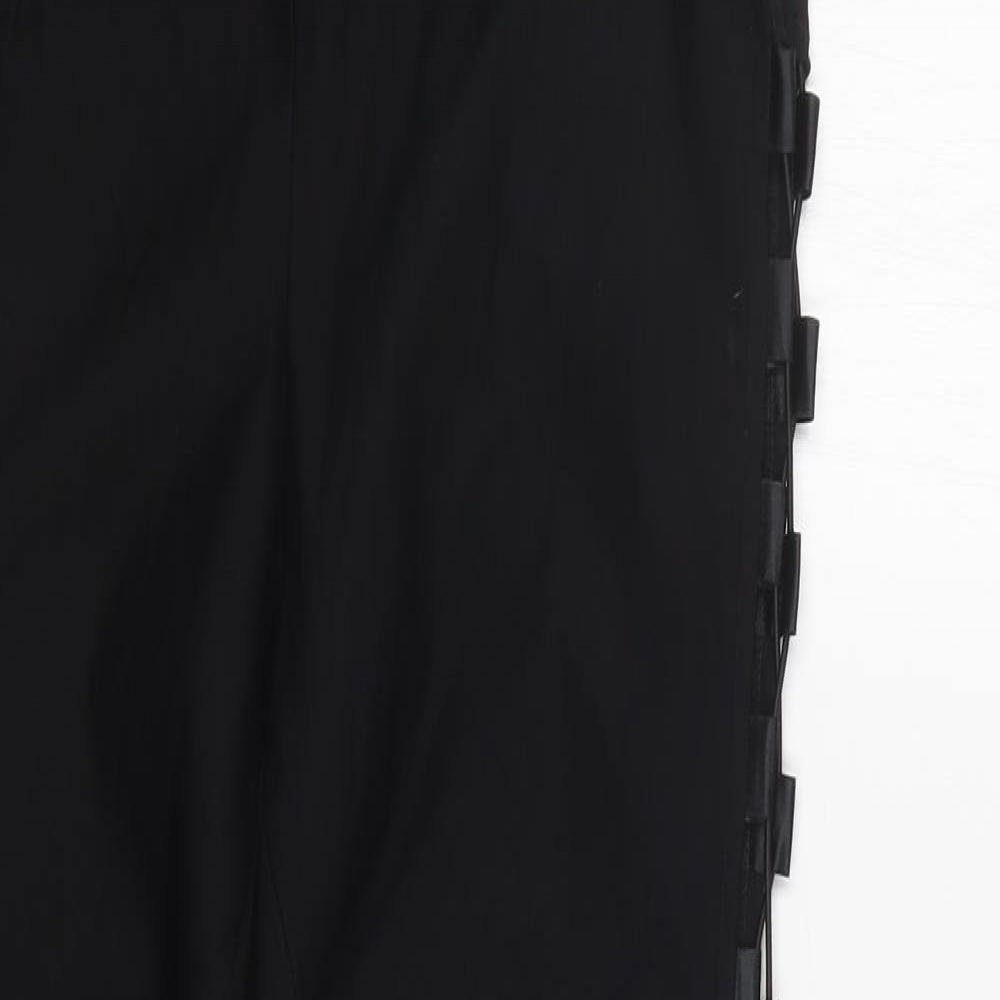 Womens UK Size 10 PRETTYLITTLETHING Regular Fit  Black Trousers