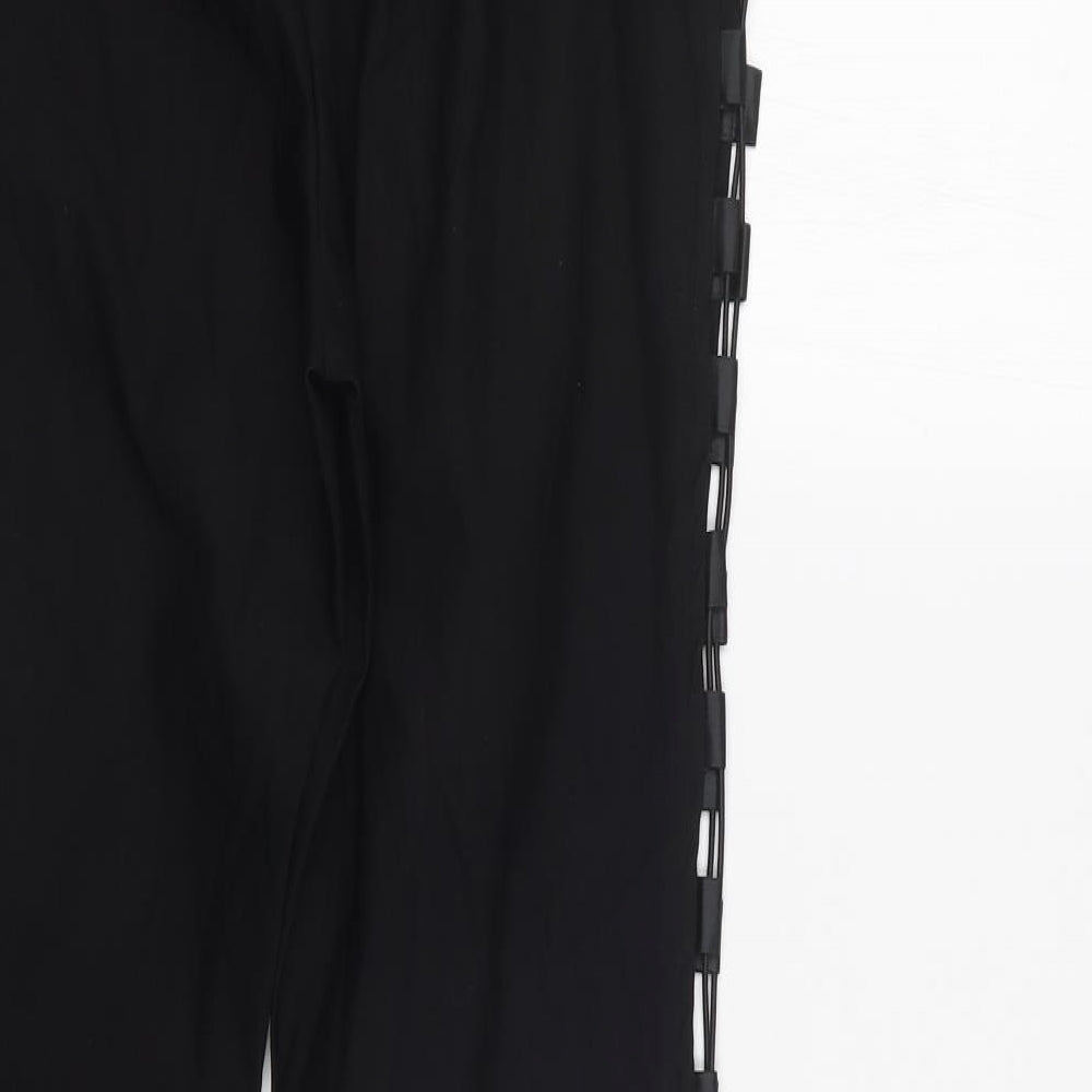 Womens UK Size 10 PRETTYLITTLETHING Regular Fit  Black Trousers