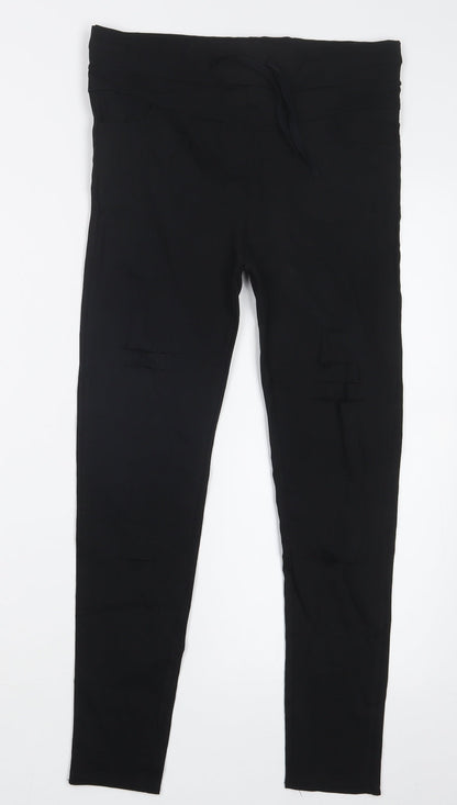Womens UK Size M Preworn Regular Fit  Black Trousers