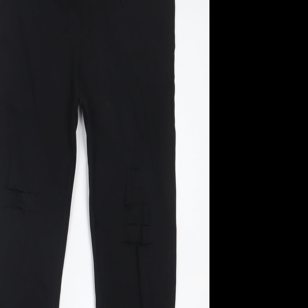 Womens UK Size M Preworn Regular Fit  Black Trousers