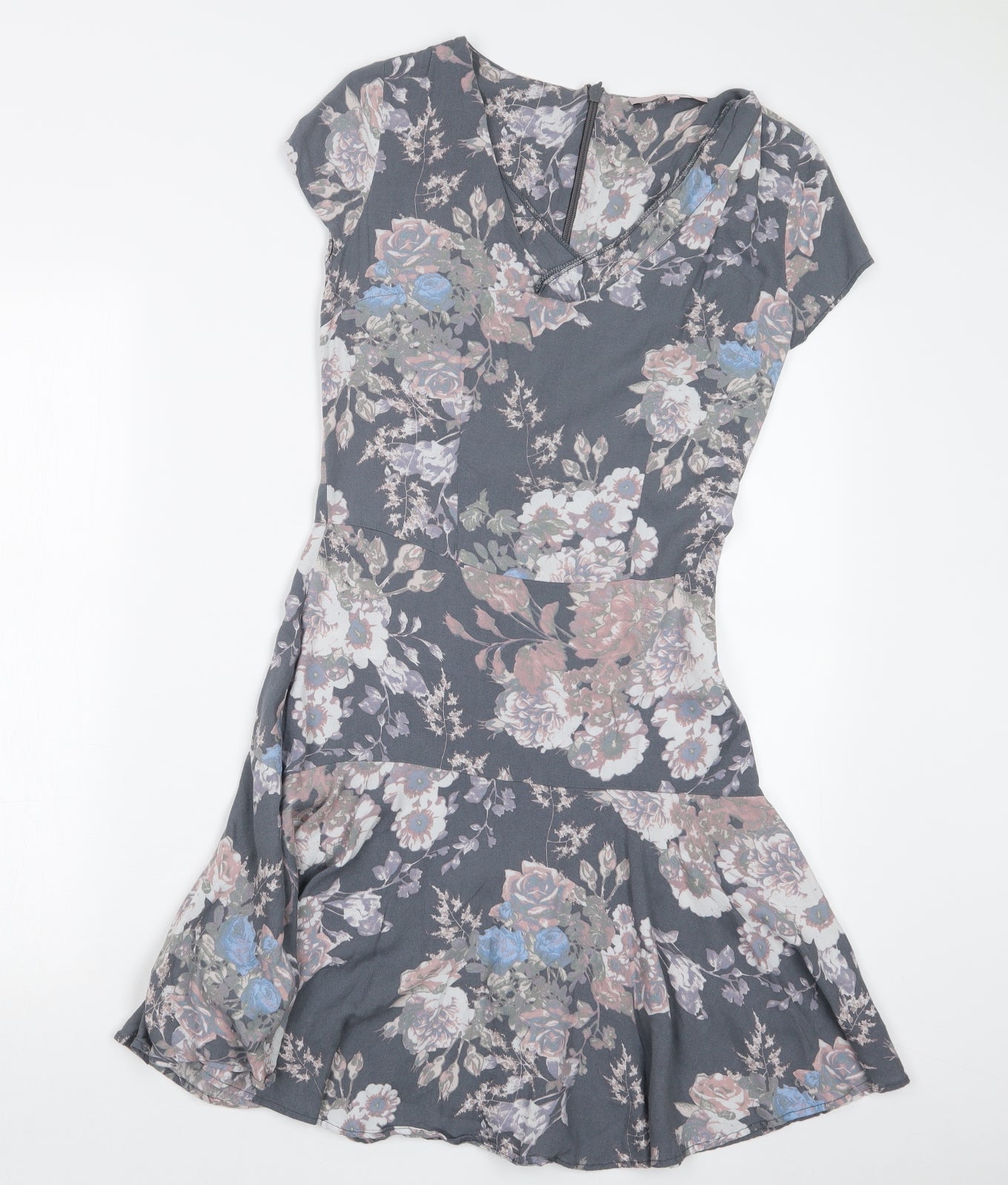 NEXT Womens Grey Floral  T-Shirt Dress  Size 6