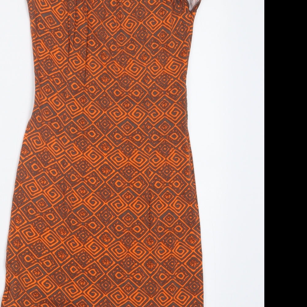 Body Flirt Womens Orange Geometric  T-Shirt Dress  Size XS