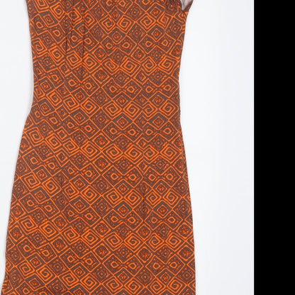 Body Flirt Womens Orange Geometric  T-Shirt Dress  Size XS