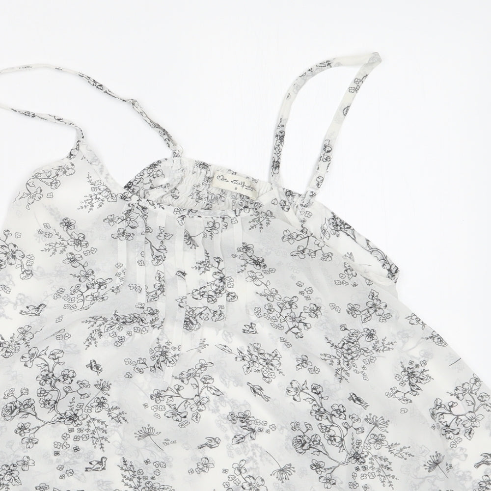 Miss Selfridge Womens Black Floral  Camisole Blouse Size 8