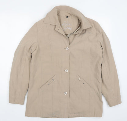 Eliza Grey Womens Beige   Jacket  Size 12