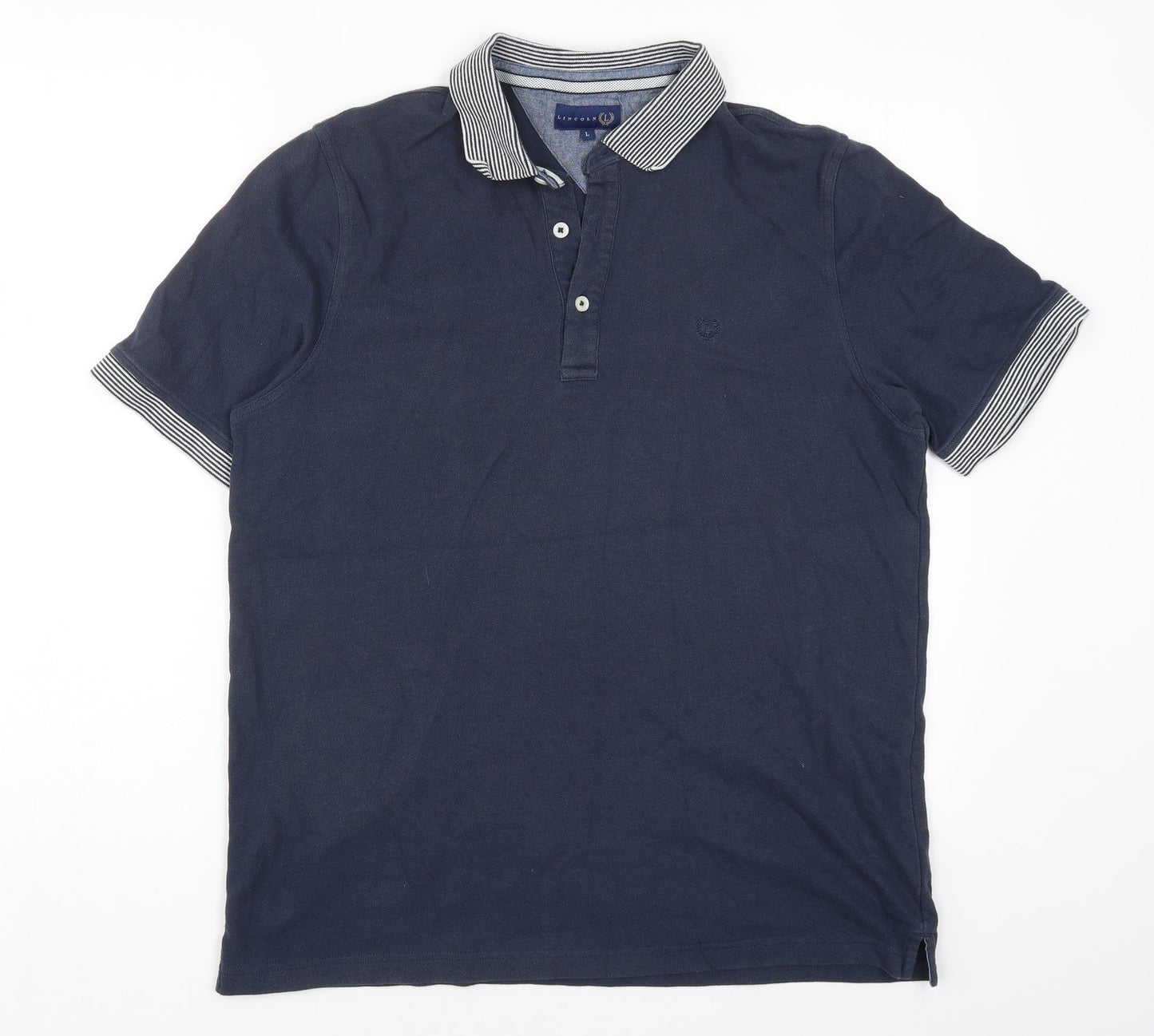 Lincoln Mens Blue    Polo Size L