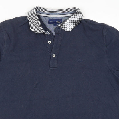 Lincoln Mens Blue    Polo Size L