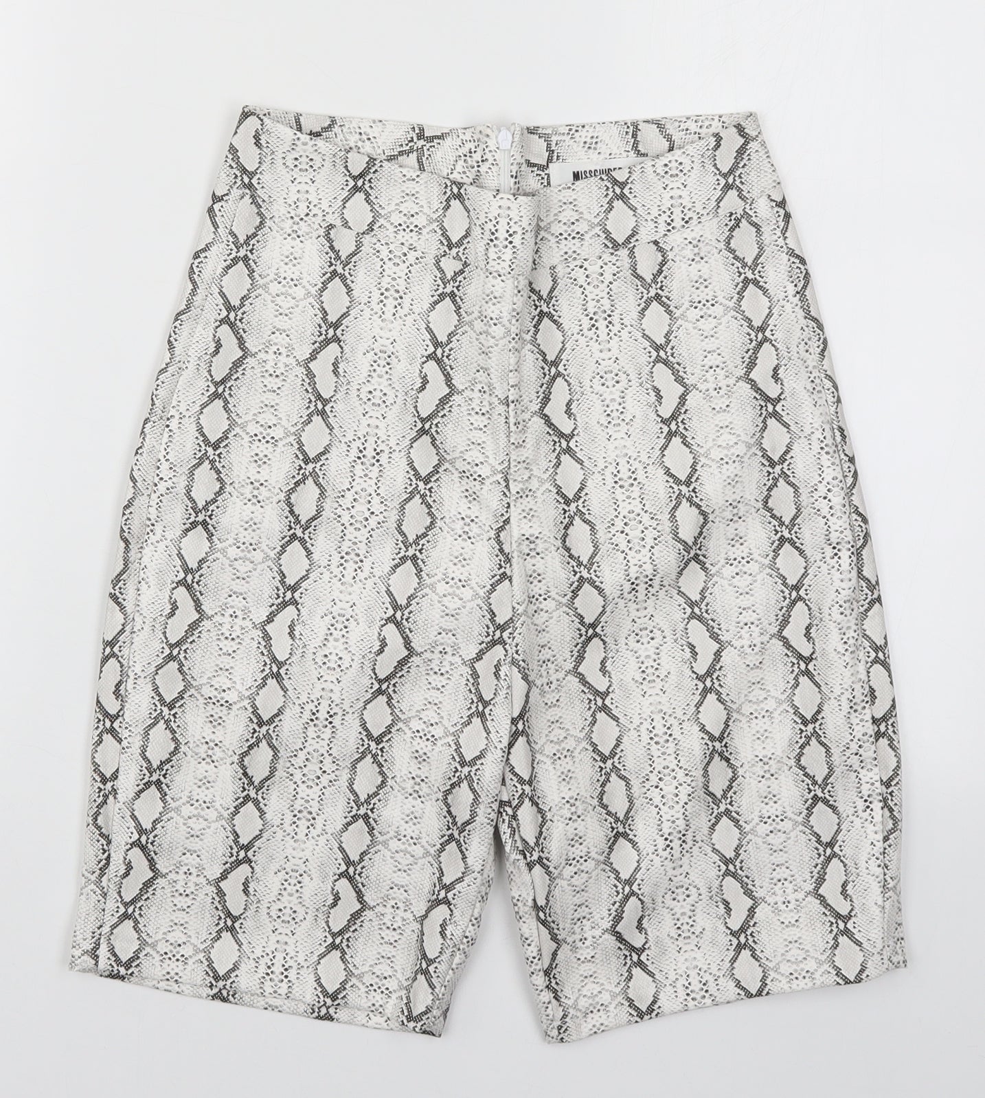 Missguided Womens White Animal Print  Hot Pants Shorts Size 6