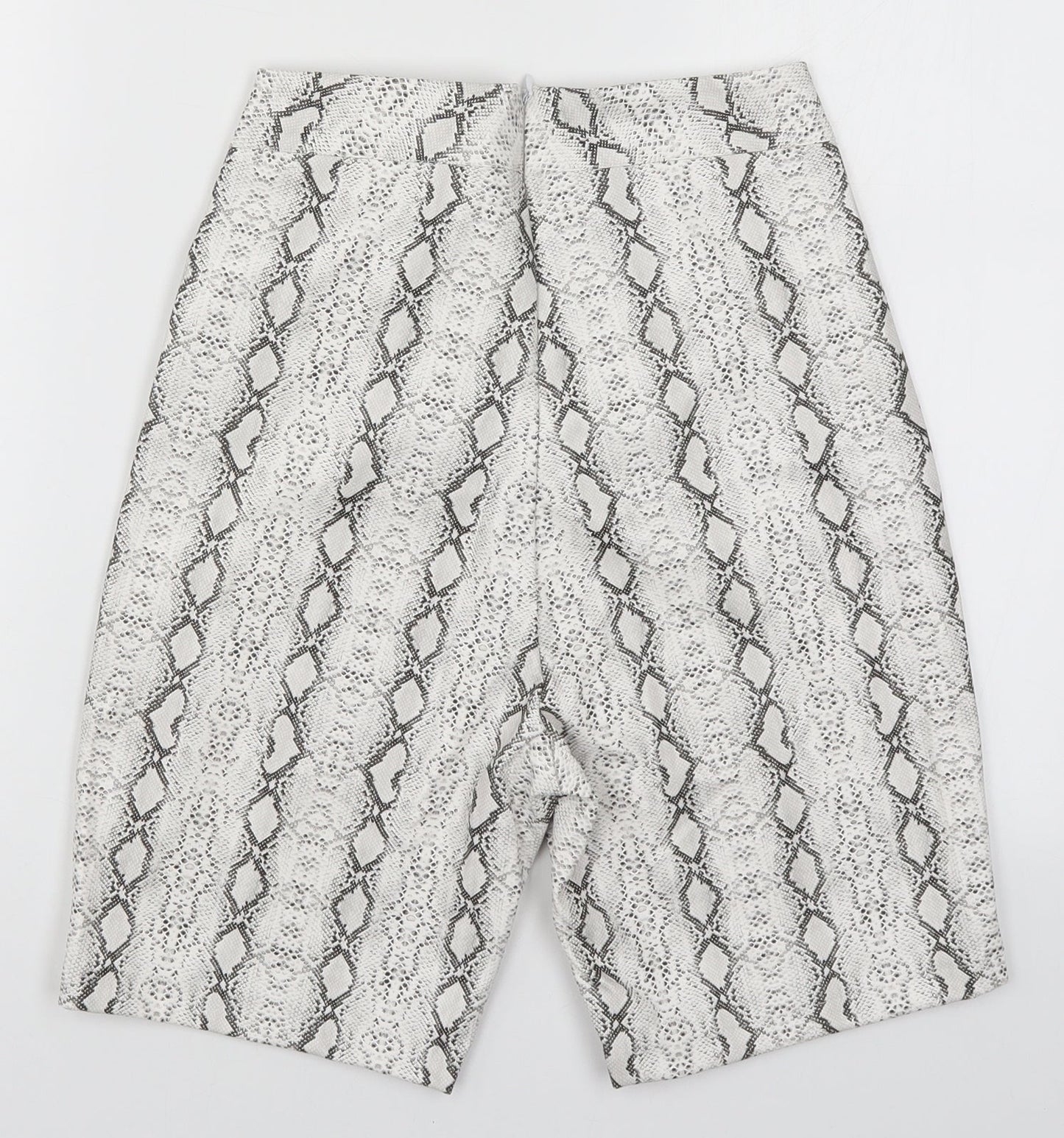 Missguided Womens White Animal Print  Hot Pants Shorts Size 6