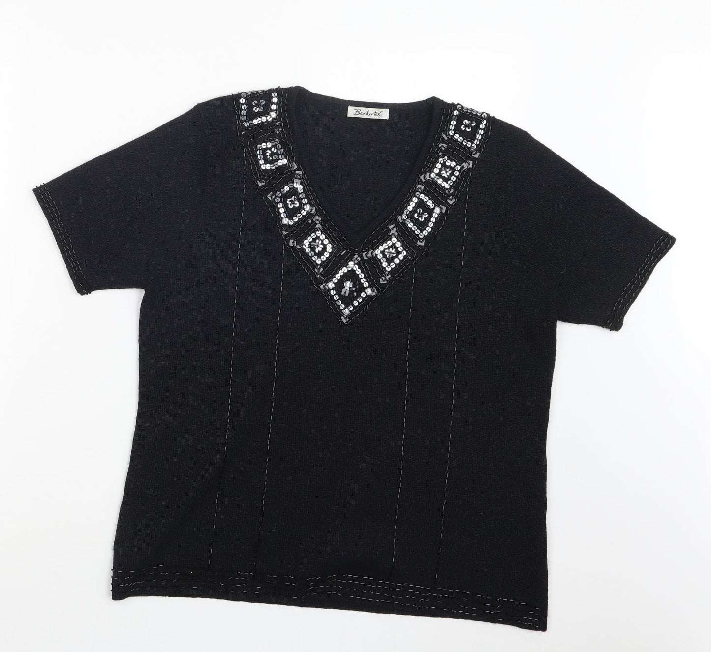 Womens UK Size 14 Berkertex Black Pullover Jumper