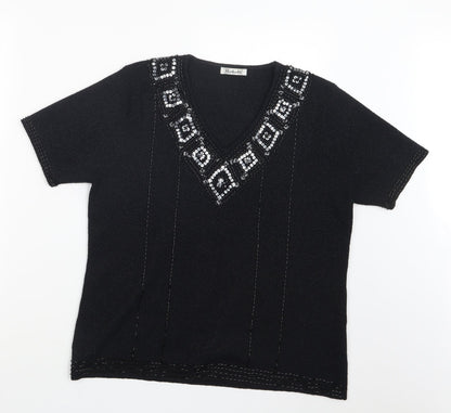 Womens UK Size 14 Berkertex Black Pullover Jumper