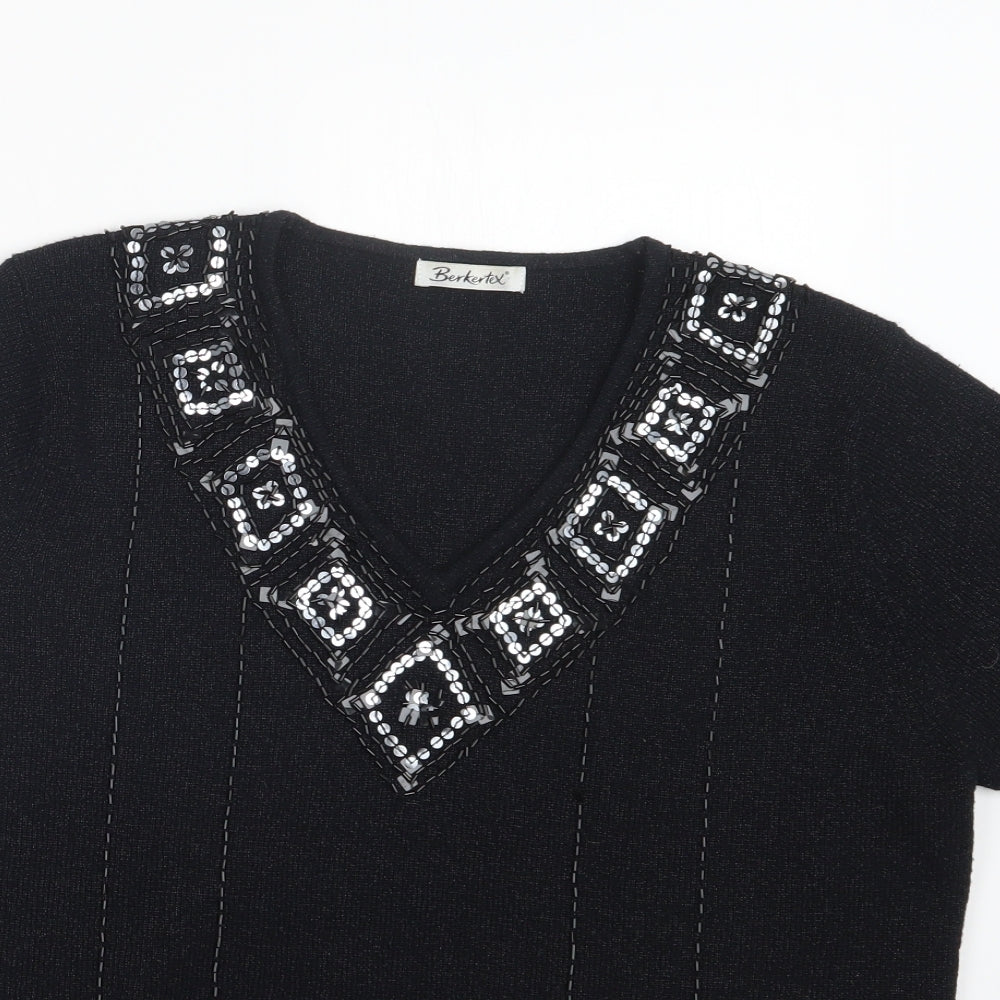 Womens UK Size 14 Berkertex Black Pullover Jumper