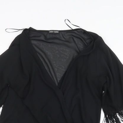Cheeky Budha Womens Black   Kimono Jacket Size M