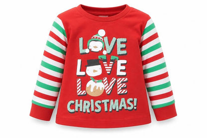 B&M Boys Red Geometric  Babydoll Pyjama Top Size 6-9 Months  - Christmas