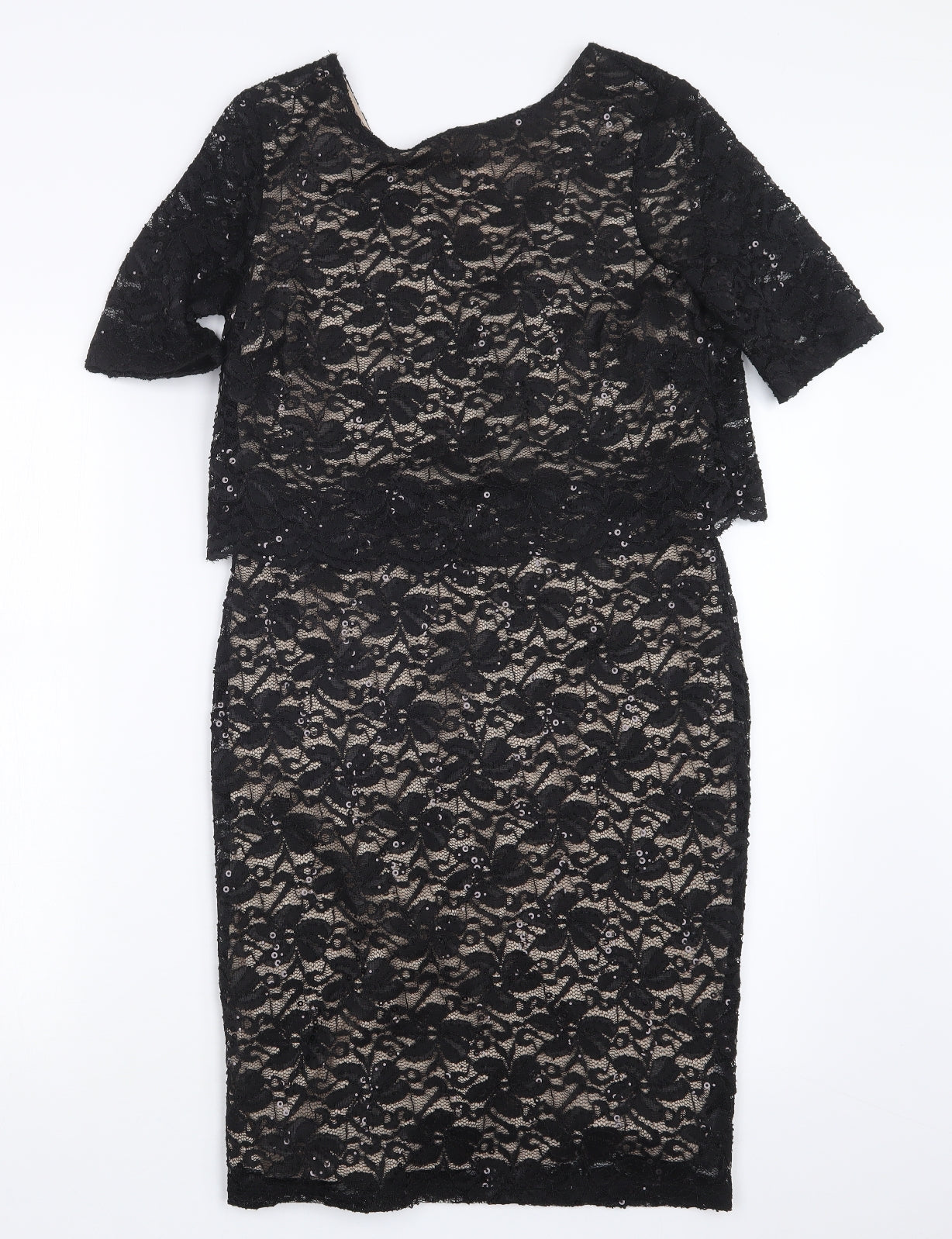 Billie & Blossom Womens Black  Lace Shirt Dress  Size 10