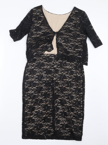 Billie & Blossom Womens Black  Lace Shirt Dress  Size 10