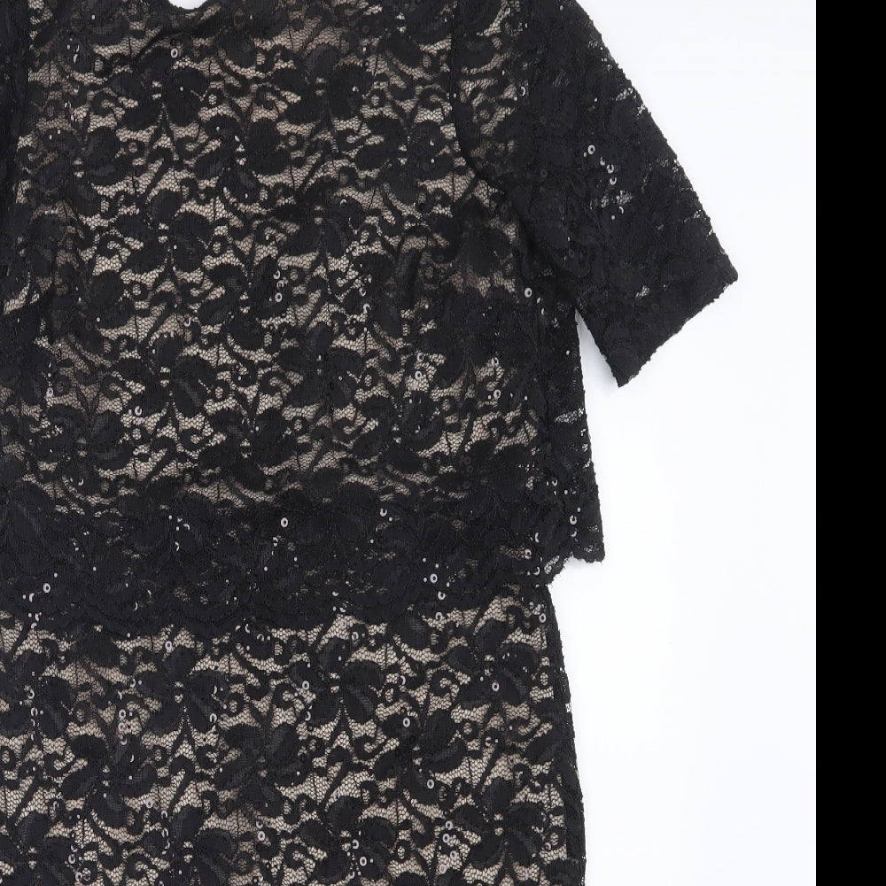 Billie & Blossom Womens Black  Lace Shirt Dress  Size 10