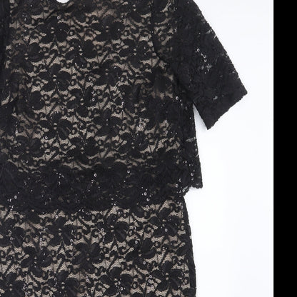 Billie & Blossom Womens Black  Lace Shirt Dress  Size 10