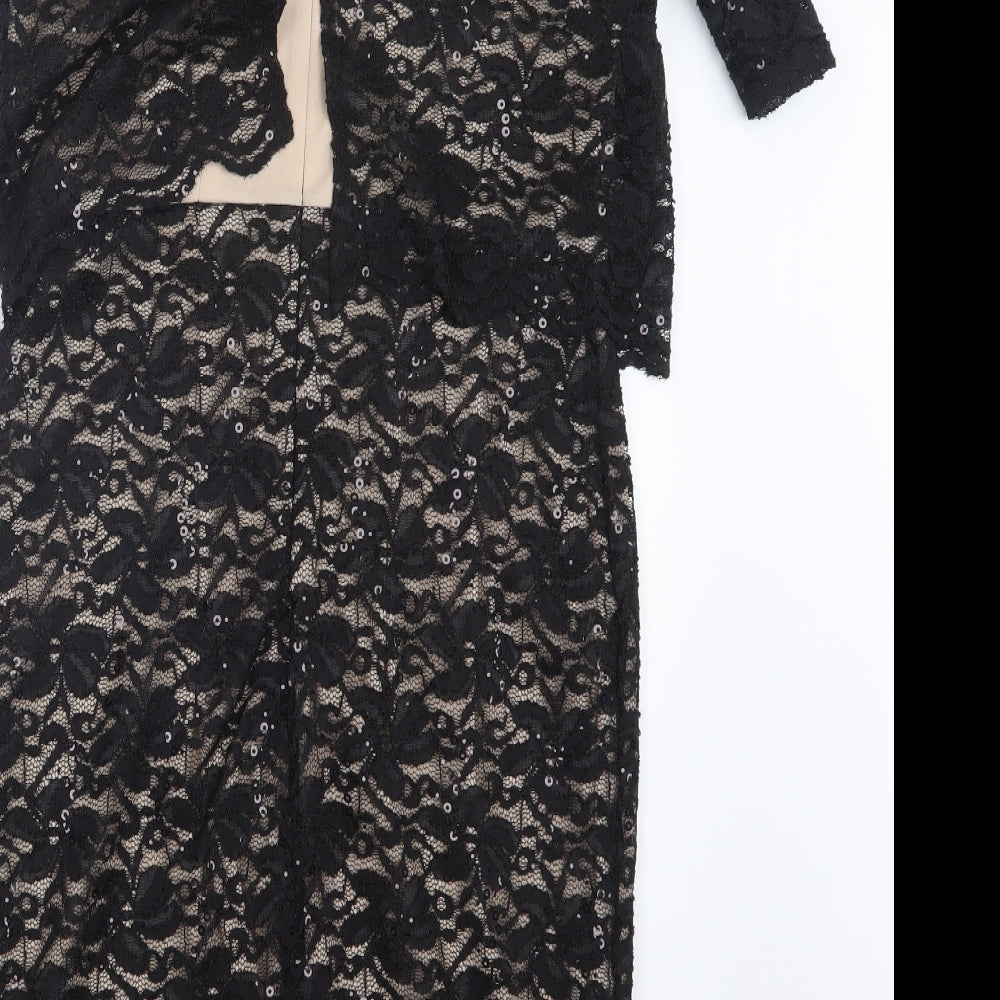 Billie & Blossom Womens Black  Lace Shirt Dress  Size 10