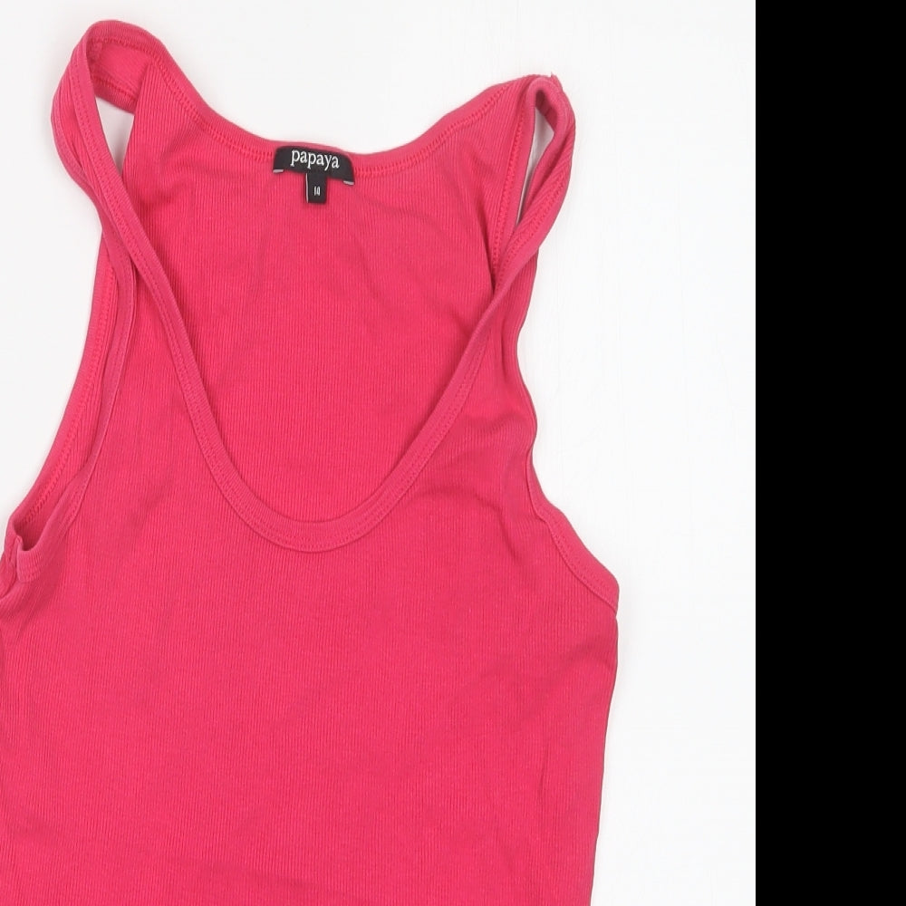Papaya Womens Pink   Basic Tank Size 14