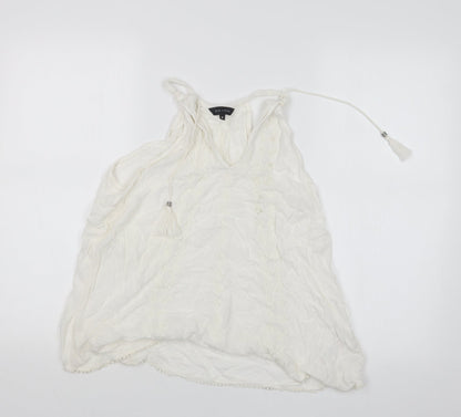 Womens UK Size 10 New Look White Basic Blouse