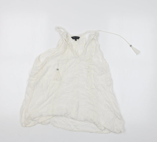 Womens UK Size 10 New Look White Basic Blouse