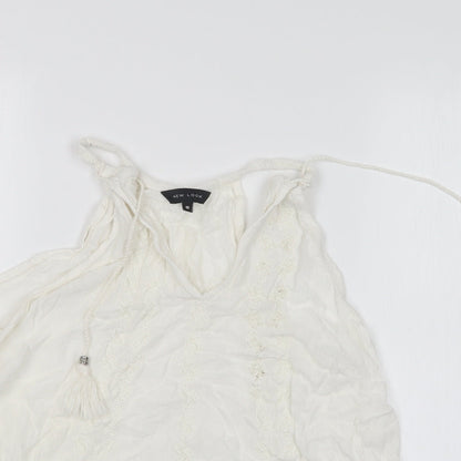 Womens UK Size 10 New Look White Basic Blouse