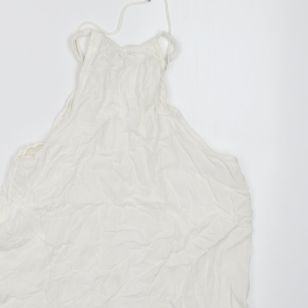 Womens UK Size 10 New Look White Basic Blouse
