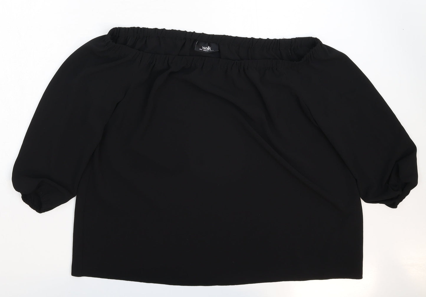 Womens UK Size M Wallis Black Basic Blouse