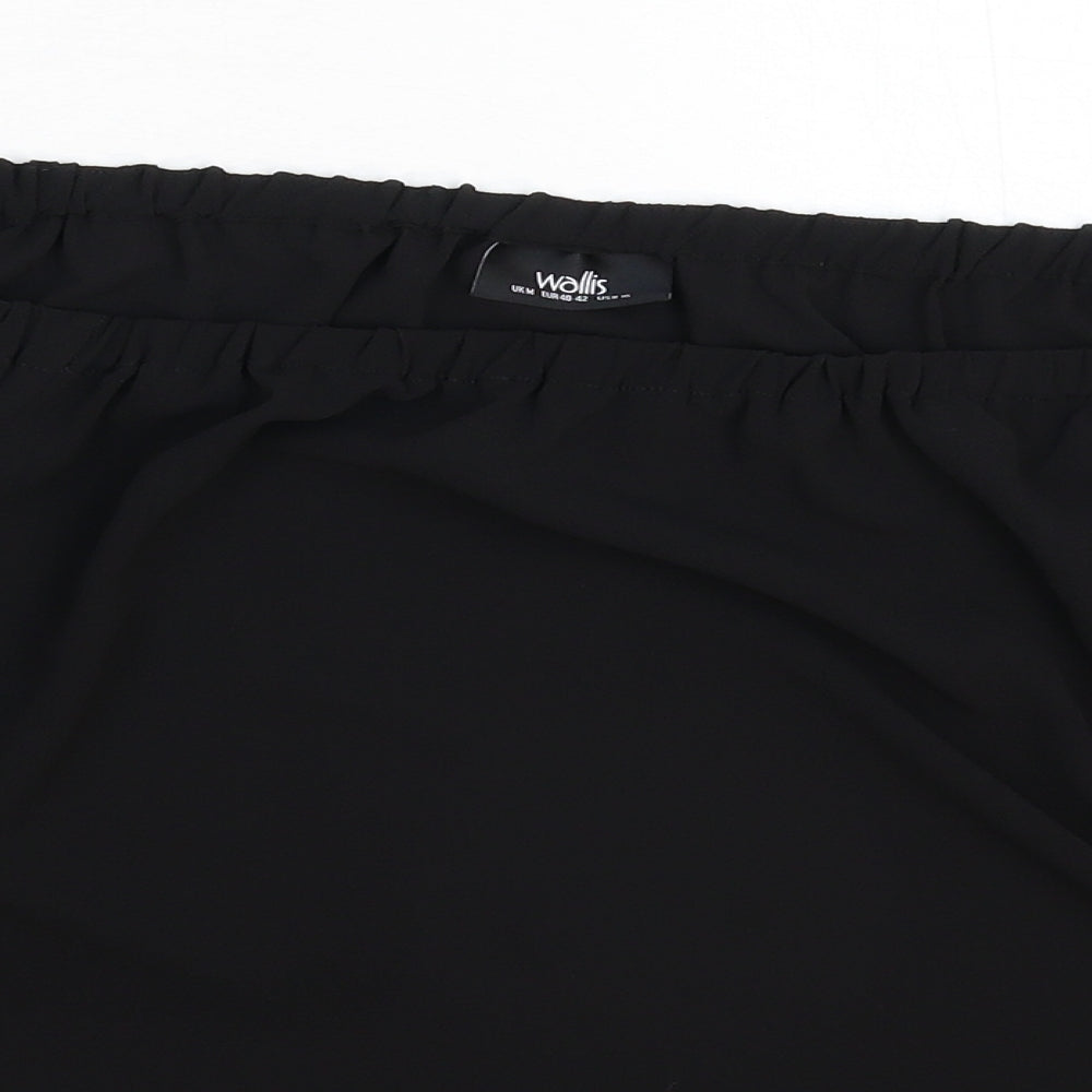 Womens UK Size M Wallis Black Basic Blouse