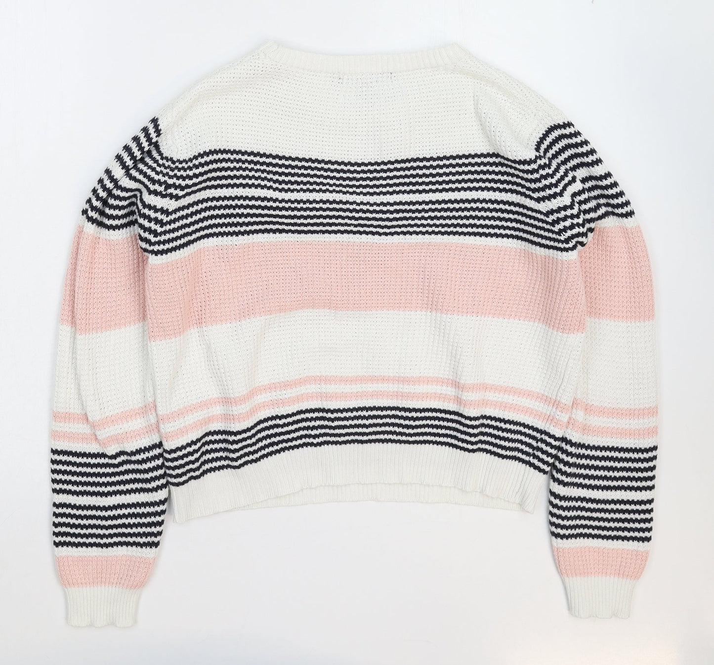 Atmosphere Womens White Striped Knit Pullover Jumper Size 12