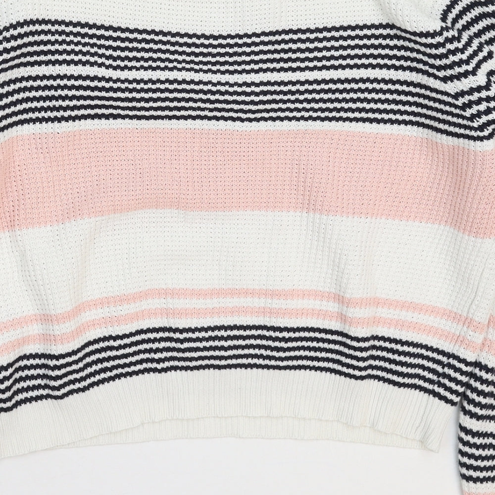 Atmosphere Womens White Striped Knit Pullover Jumper Size 12