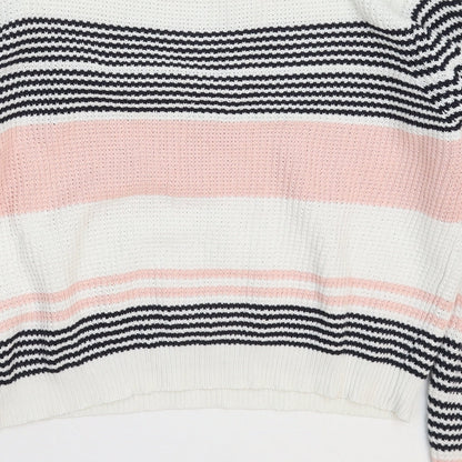 Atmosphere Womens White Striped Knit Pullover Jumper Size 12