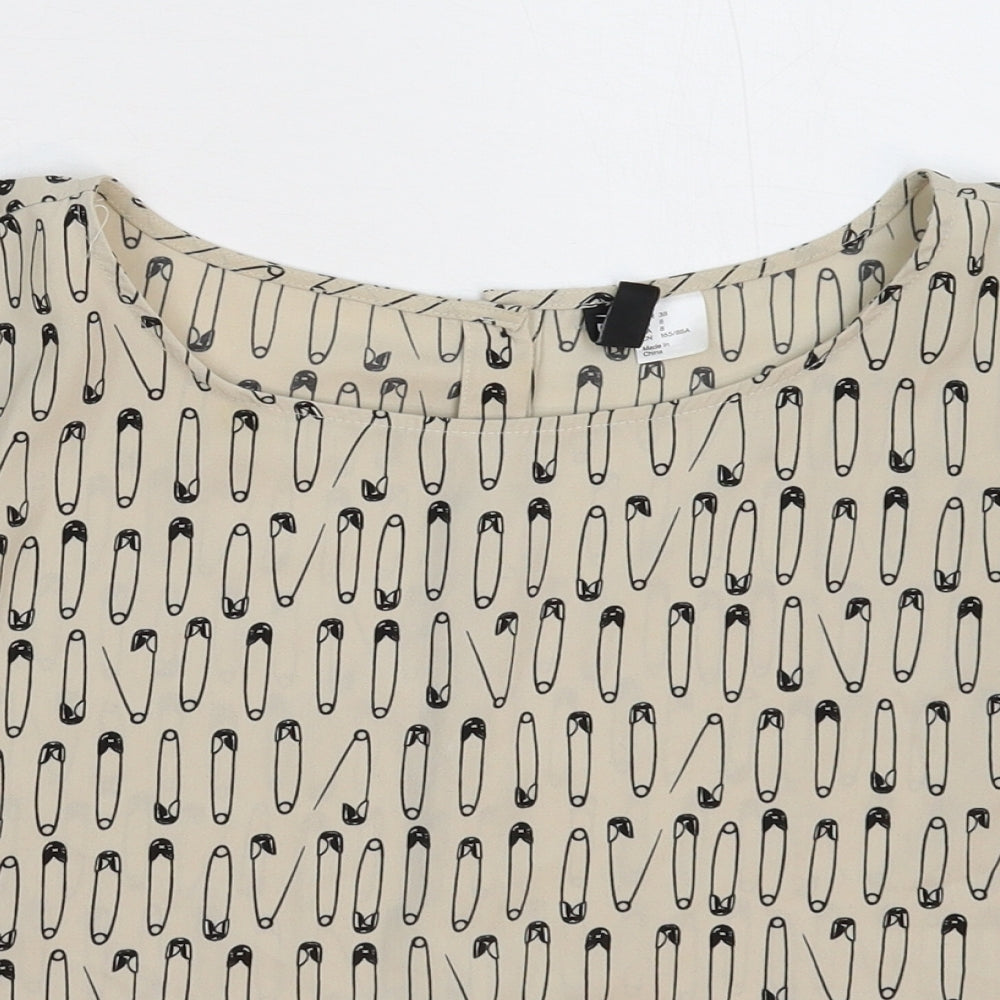 Womens UK Size 12 Divided Grey Basic Blouse