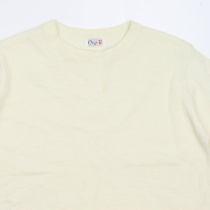 Oscar Womens White  Knit Pullover Jumper Size M