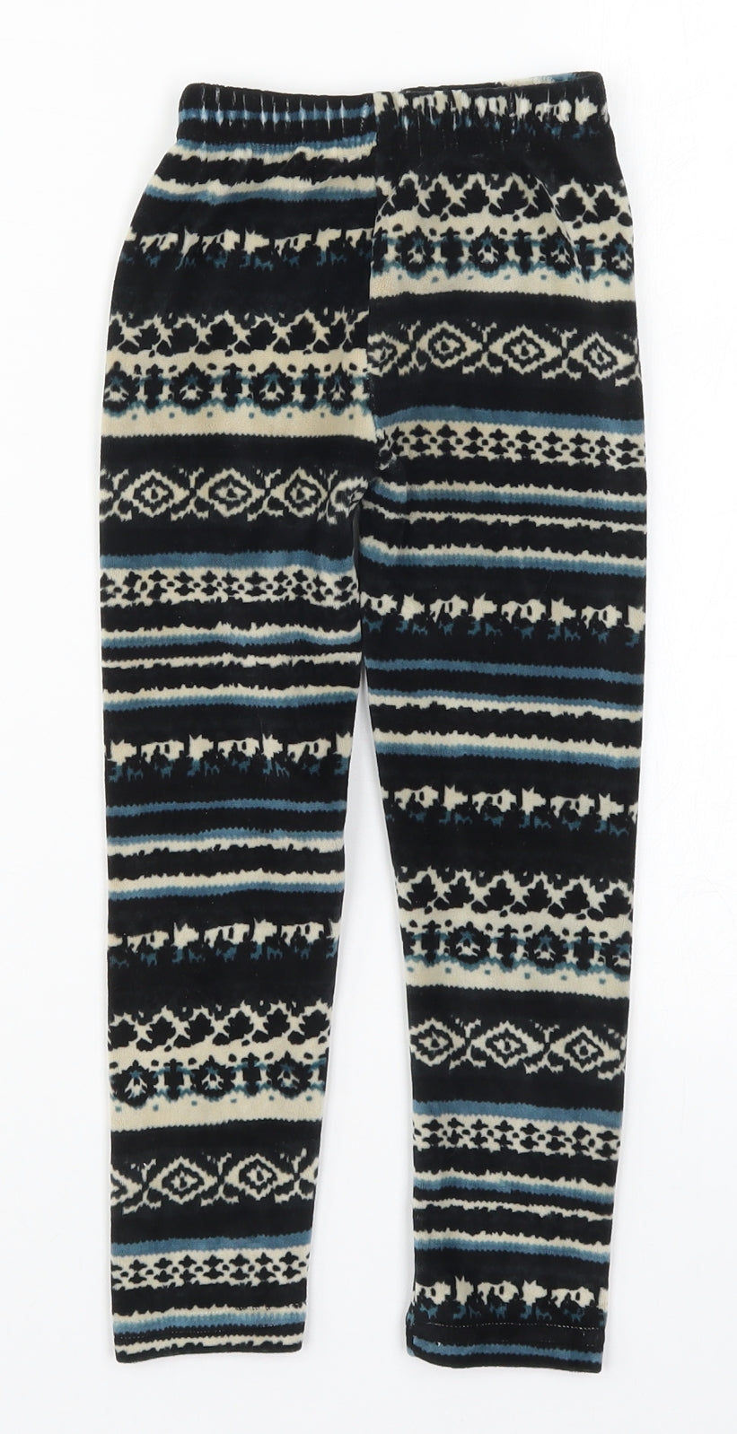Preworn Girls Blue Geometric  Carrot Trousers Size 6 Years