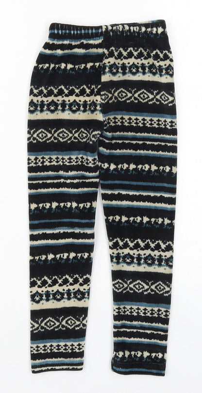 Preworn Girls Blue Geometric  Carrot Trousers Size 6 Years