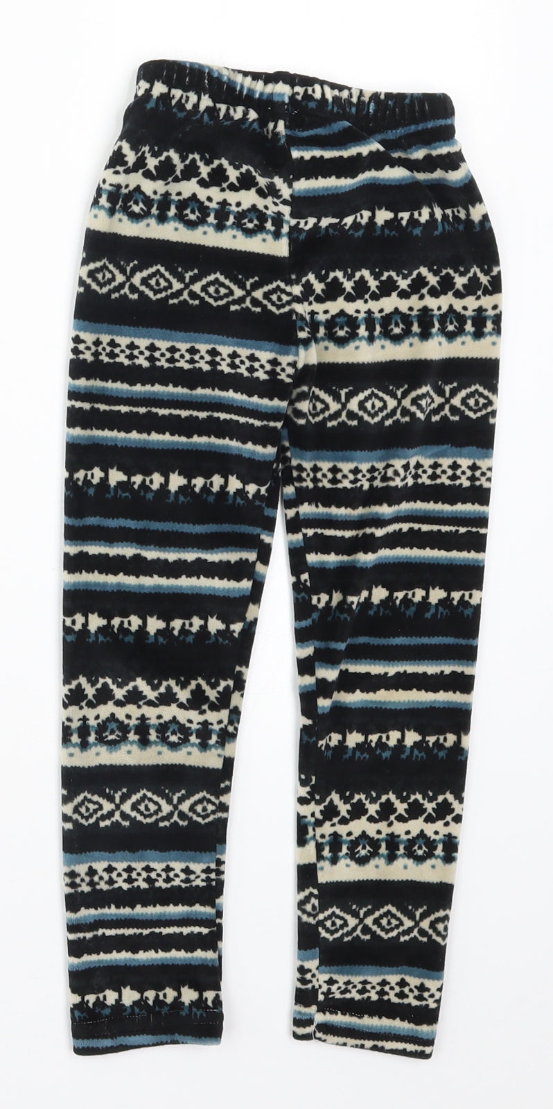 Preworn Girls Blue Geometric  Carrot Trousers Size 6 Years