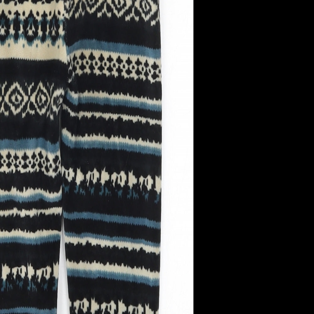 Preworn Girls Blue Geometric  Carrot Trousers Size 6 Years