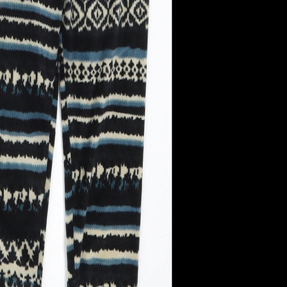 Preworn Girls Blue Geometric  Carrot Trousers Size 6 Years