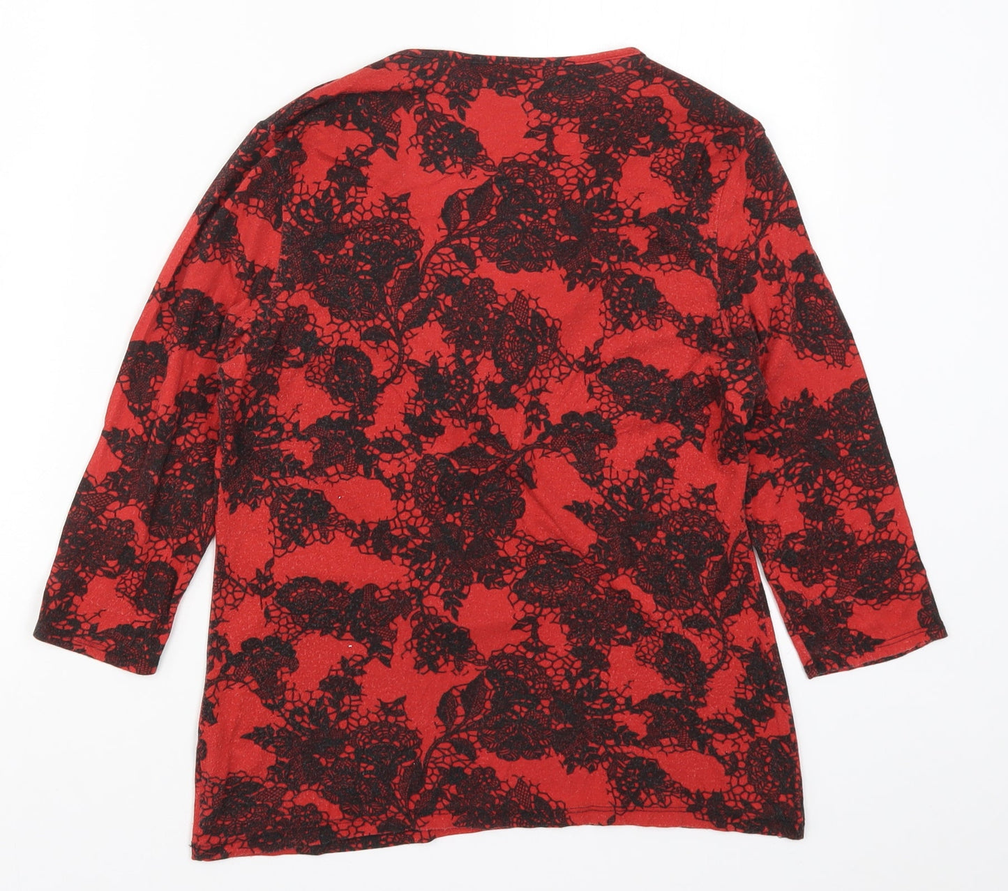 Womens UK Size 14 Preworn Red Basic T-Shirt