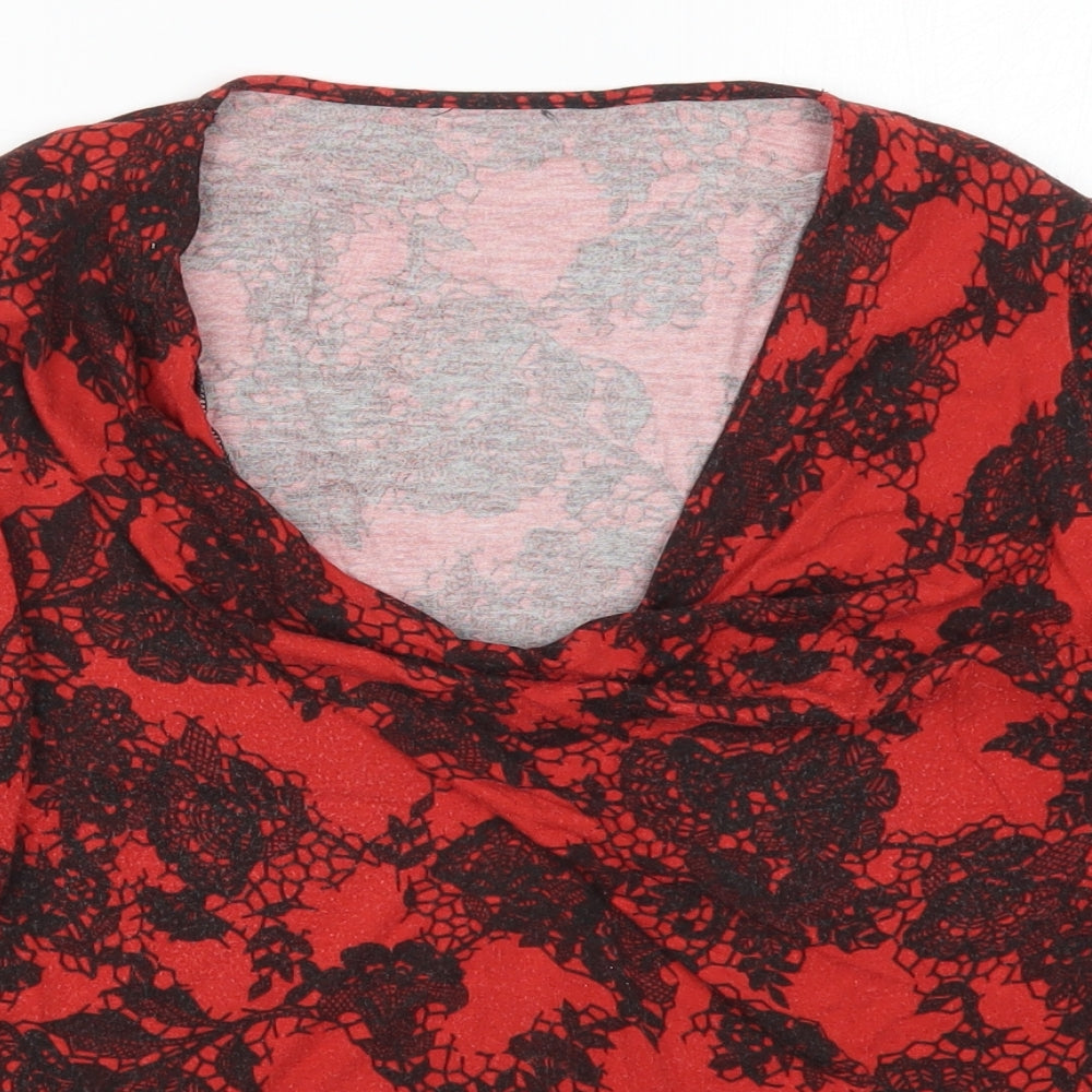 Womens UK Size 14 Preworn Red Basic T-Shirt