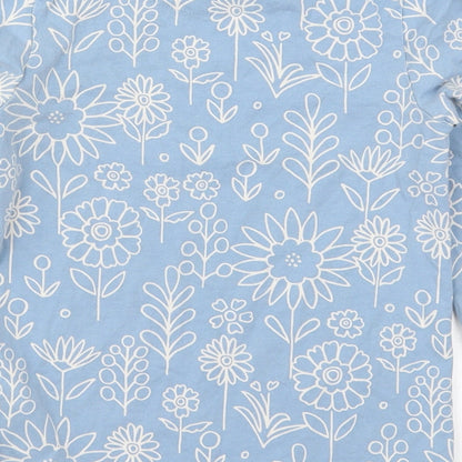 Marks and Spencer Girls Blue Floral  Top Pyjama Top Size 8-9 Years